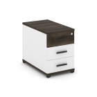 Тумба опорная приставная с 3-мя ящиками Рива CONCEPT CN.TGO-001 B/W Дуб Мали Белый бриллиант Черный