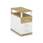 Тумба приставная с 3-мя ящиками и надставкой Рива CONCEPT CN.TGP-001 B/W Дуб Винченцо Белый бриллиант Белый