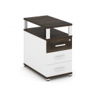 Тумба приставная с 3-мя ящиками и надставкой Рива CONCEPT CN.TGP-001 B/W Дуб Мали Белый бриллиант Белый