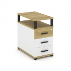 Тумба приставная с 3-мя ящиками и надставкой Рива CONCEPT CN.TGP-001 B/W Дуб Винченцо Белый бриллиант Черный