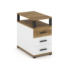 Тумба приставная с 3-мя ящиками и надставкой Рива CONCEPT CN.TGP-001 B/W Сандал Янтарный Белый бриллиант Черный