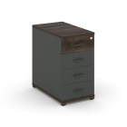 Тумба приставная с 4-мя ящиками Рива CONCEPT CN.TGO-002 B/W Дуб Мали Антрацит