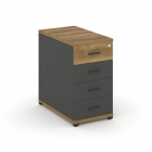 Тумба приставная с 4-мя ящиками Рива CONCEPT CN.TGO-002 B/W Сандал Янтарный Антрацит