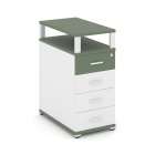 Тумба приставная с 4-мя ящиками и надставкой Рива CONCEPT CN.TGO-003 B/W Кобо Белый бриллиант Белый