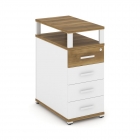 Тумба приставная с 4-мя ящиками и надставкой Рива CONCEPT CN.TGO-003 B/W Сандал Янтарный Белый бриллиант Белый