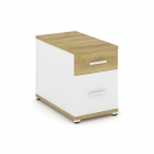 Тумба опорная/приставная с ящиком и распашным фасадом Рива CONCEPT CN.TGO-004 B/W Дуб Винченцо Белый бриллиант Белый