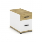 Тумба опорная/приставная с ящиком и распашным фасадом Рива CONCEPT CN.TGO-004 B/W Дуб Винченцо Белый бриллиант Черный