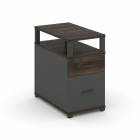 Тумба опорная/приставная с ящиком, распашным фасадом и надставкой Рива CONCEPT CN.TGP-002 B/W Дуб Мали Антрацит