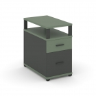 Тумба опорная/приставная с ящиком, распашным фасадом и надставкой Рива CONCEPT CN.TGP-002 B/W Кобо Антрацит