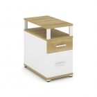 Тумба опорная/приставная с ящиком, распашным фасадом и надставкой Рива CONCEPT CN.TGP-002 B/W Дуб Винченцо Белый бриллиант Белый