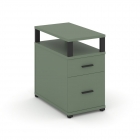 Тумба опорная/приставная с ящиком, распашным фасадом и надставкой Рива CONCEPT CN.TGP-002 B/W Кобо Черный