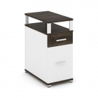 Тумба опорная/приставная с ящиком, распашным фасадом и надставкой Рива CONCEPT CN.TGO-006 B/W Дуб Мали Белый бриллиант Белый