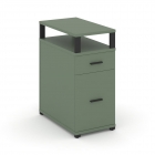 Тумба опорная/приставная с ящиком, распашным фасадом и надставкой Рива CONCEPT CN.TGO-006 B/W Кобо Черный