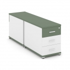 Тумба двухсторонняя опорная приставная с 3-мя ящиками Рива CONCEPT CN.DTGO-001 B/W Кобо Белый бриллиант Белый