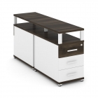 Тумба двухсторонняя опорная приставная с 3-мя ящиками и надставкой Рива CONCEPT CN.DTGP-001 B/W Дуб Мали Белый бриллиант Белый