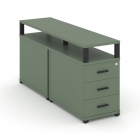 Тумба двухсторонняя опорная приставная с 3-мя ящиками и надставкой Рива CONCEPT CN.DTGP-001 B/W Кобо Черный