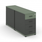 Тумба двухсторонняя опорная приставная с 4-мя ящиками Рива CONCEPT CN.DTGO-002 B/W Кобо Антрацит