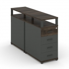 Тумба двухсторонняя опорная приставная с 4-мя ящиками и надставкой Рива CONCEPT CN.DTGO-003 B/W Дуб Мали Антрацит