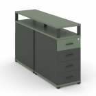 Тумба двухсторонняя опорная приставная с 4-мя ящиками и надставкой Рива CONCEPT CN.DTGO-003 B/W Кобо Антрацит