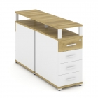 Тумба двухсторонняя опорная приставная с 4-мя ящиками и надставкой Рива CONCEPT CN.DTGO-003 B/W Дуб Винченцо Белый бриллиант Белый