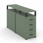 Тумба двухсторонняя опорная приставная с 4-мя ящиками и надставкой Рива CONCEPT CN.DTGO-003 B/W Кобо Черный