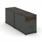 Тумба двухсторонняя опорная приставная с ящиком и распашным фасадом Рива CONCEPT CN.DTGO-004 B/W Дуб Мали Антрацит