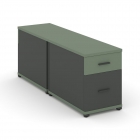 Тумба двухсторонняя опорная приставная с ящиком и распашным фасадом Рива CONCEPT CN.DTGO-004 B/W Кобо Антрацит