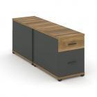 Тумба двухсторонняя опорная приставная с ящиком и распашным фасадом Рива CONCEPT CN.DTGO-004 B/W Сандал Янтарный Антрацит