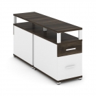Тумба двухсторонняя опорная приставная с ящиком, распашным фасадом и надставкой Рива CONCEPT CN.DTGP-002 B/W Дуб Мали Белый бриллиант Белый