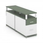 Тумба двухсторонняя опорная приставная с ящиком, распашным фасадом и надставкой Рива CONCEPT CN.DTGP-002 B/W Кобо Белый бриллиант Белый