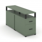 Тумба двухсторонняя опорная приставная с ящиком, распашным фасадом и надставкой Рива CONCEPT CN.DTGP-002 B/W Кобо Черный