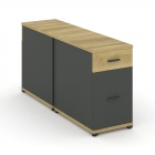 Тумба двухсторонняя опорная приставная с ящиком и распашным фасадом Рива CONCEPT CN.DTGO-005 B/W Дуб Винченцо Антрацит