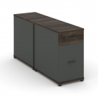 Тумба двухсторонняя опорная приставная с ящиком и распашным фасадом Рива CONCEPT CN.DTGO-005 B/W Дуб Мали Антрацит