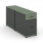 Тумба двухсторонняя опорная приставная с ящиком и распашным фасадом Рива CONCEPT CN.DTGO-005 B/W Кобо Антрацит