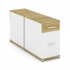 Тумба двухсторонняя опорная приставная с ящиком и распашным фасадом Рива CONCEPT CN.DTGO-005 B/W Дуб Винченцо Белый бриллиант Белый