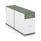 Тумба двухсторонняя опорная приставная с ящиком и распашным фасадом Рива CONCEPT CN.DTGO-005 B/W Кобо Белый бриллиант Белый