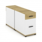 Тумба двухсторонняя опорная приставная с ящиком и распашным фасадом Рива CONCEPT CN.DTGO-005 B/W Дуб Винченцо Белый бриллиант Черный