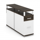 Тумба двухсторонняя опорная приставная с ящиком, распашным фасадом и надставкой Рива CONCEPT CN.DTGO-006 B/W Дуб Мали Белый бриллиант Белый