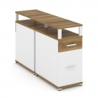 Тумба двухсторонняя опорная приставная с ящиком, распашным фасадом и надставкой Рива CONCEPT CN.DTGO-006 B/W Сандал Янтарный Белый бриллиант
