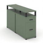 Тумба двухсторонняя опорная приставная с ящиком, распашным фасадом и надставкой Рива CONCEPT CN.DTGO-006 B/W Кобо Черный