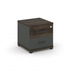 Тумба приставная с 2-мя ящиками Рива CONCEPT CN.TUP-001 B/W Дуб Мали Антрацит