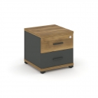 Тумба приставная с 2-мя ящиками Рива CONCEPT CN.TUP-001 B/W Сандал Янтарный Антрацит