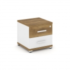 Тумба приставная с 2-мя ящиками Рива CONCEPT CN.TUP-001 B/W Сандал Янтарный Белый бриллиант Белый