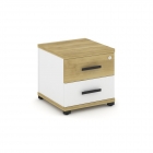 Тумба приставная с 2-мя ящиками Рива CONCEPT CN.TUP-001 B/W Дуб Винченцо Белый бриллиант Черный