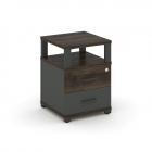 Тумба приставная с 2-мя ящиками и надставкой Рива CONCEPT CN.TUP-002 B/W Дуб Мали Антрацит
