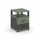 Тумба приставная с 2-мя ящиками и надставкой Рива CONCEPT CN.TUP-002 B/W Кобо Антрацит