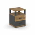 Тумба приставная с 2-мя ящиками и надставкой Рива CONCEPT CN.TUP-002 B/W Сандал Янтарный Антрацит