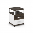 Тумба приставная с 2-мя ящиками и надставкой Рива CONCEPT CN.TUP-002 B/W Дуб Мали Белый бриллиант Белый