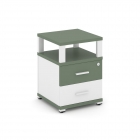 Тумба приставная с 2-мя ящиками и надставкой Рива CONCEPT CN.TUP-002 B/W Кобо Белый бриллиант Белый