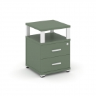 Тумба приставная с 2-мя ящиками и надставкой Рива CONCEPT CN.TUP-002 B/W Кобо Белый